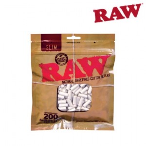 Raw Slim Cotton Filter Plugs - 200ct Bag 